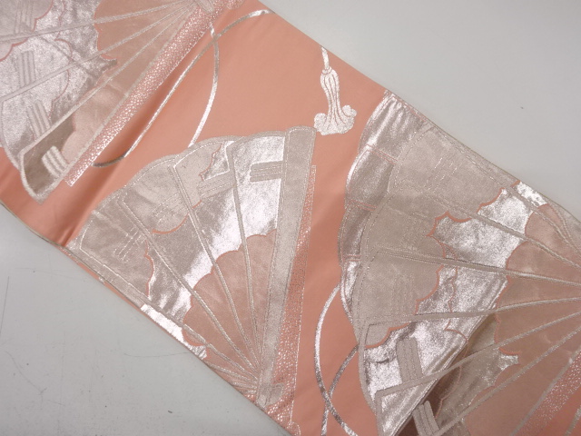 JAPANESE FUKURO OBI / REVERSIBLE / WOVEN FOLDING FAN PATTERN